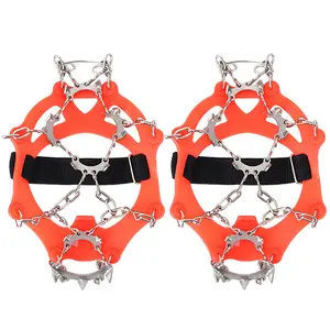 Alpine Bite 13 Tooth Stainless Steel Ice Crampons Anti Slip Chains for Hiking and Climbing