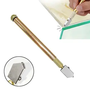 CENPIN Professional Diamond Glass Cutter Tool with Oil Feed Metal Handle, Premium Carbide Tip, Heavy Duty Glass/Tile/Mirror Cutter for Glass 3–12mm 0.125/0.315", Anti-Slip Precision Cutting Hand Tool