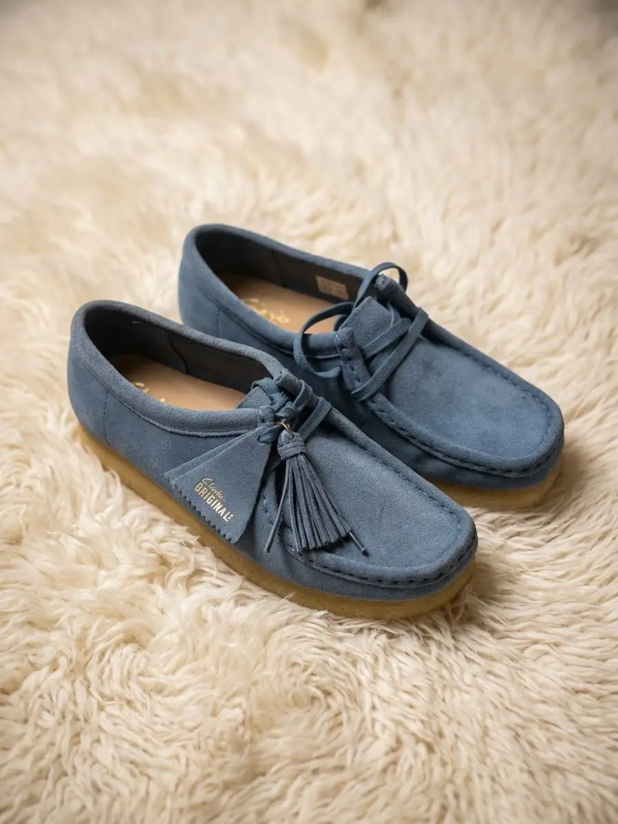 Original Women's Blue Suede Wallabee Shoes
