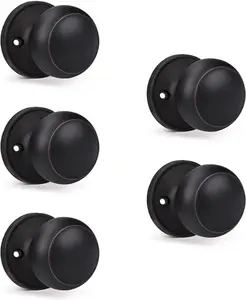 5 Pack Single Sided Dummy Door Knob Bronze Closet Door Knob, Reversible for Left or Right Handed Doors, Oil Rubbed Bronze Interior Door Knob