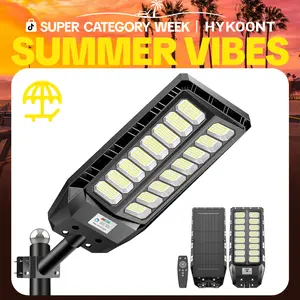 HYKOONT TW016 Outdoor Solar Street Light, 192000 Lumens IP66 Waterproof Solar Outside Light, Dusk-to-Dawn with Motion Sensor & Remote Control for Parking Lots, Outdoor Solar Lights, Solar Outside Lights summergarden