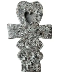 store Natural Polished Yooperlite Ankh 6 Inches and 2 Inches Wide Earth Attribute Stone Decor for Earth Attributes Crystal Home Decorative