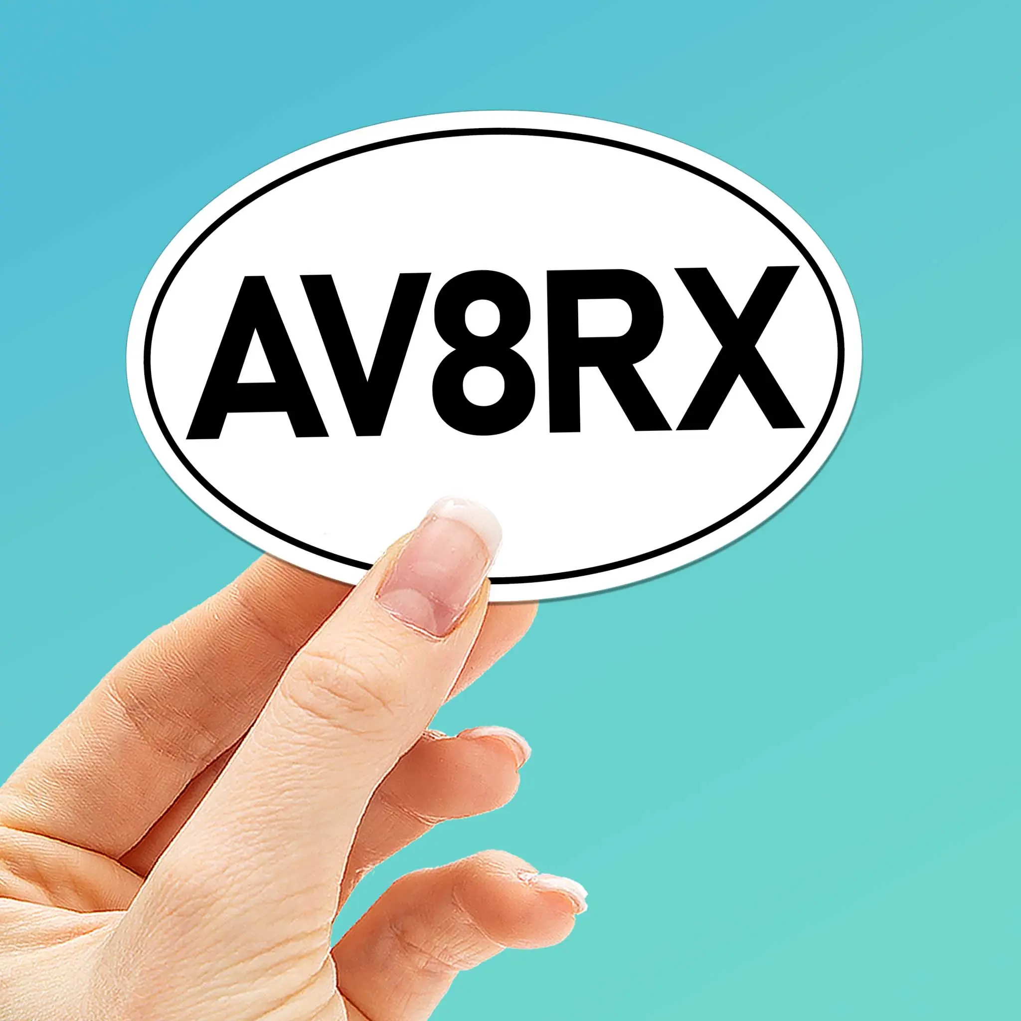 AV8RX Aviatrix Airplane Pilot White Oval Sticker