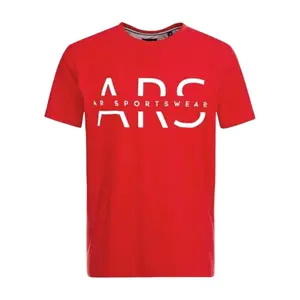 AR Sportswear Men's Classic ARS Logo T-Shirt - Red Premium Material Bold Slogan Design Comfortable & Stylish Tee
