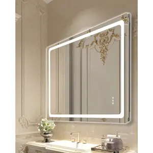 VEVOR LED Bathroom Mirror, 36x 48 LED Bathroom Vanity Mirror with Frontlit and Backlit, Anti-Fog Memory Mirror with Lights, Stepless 3 Colors Temperature Dimmable Bathroom Mirror, Wall Mounted