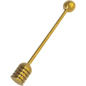 Stainless steel honey dipper sticks/spoon (6.29 inches), honeycomb stick for dispensing from honey jars, gold
