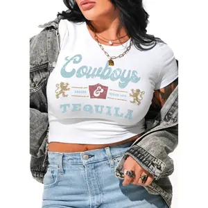 COWBOYS AND TEQUILA GRAPHIC BABY TEE