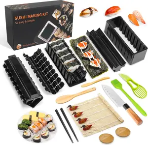 Sushi Making Kit Sushi Maker Set for Beginners Plastic  Set Sushi Tool Set Sushi Rice Roll Mold Shapes, DIY Sushi Prefect  Sushi Tool (21 Pcs)