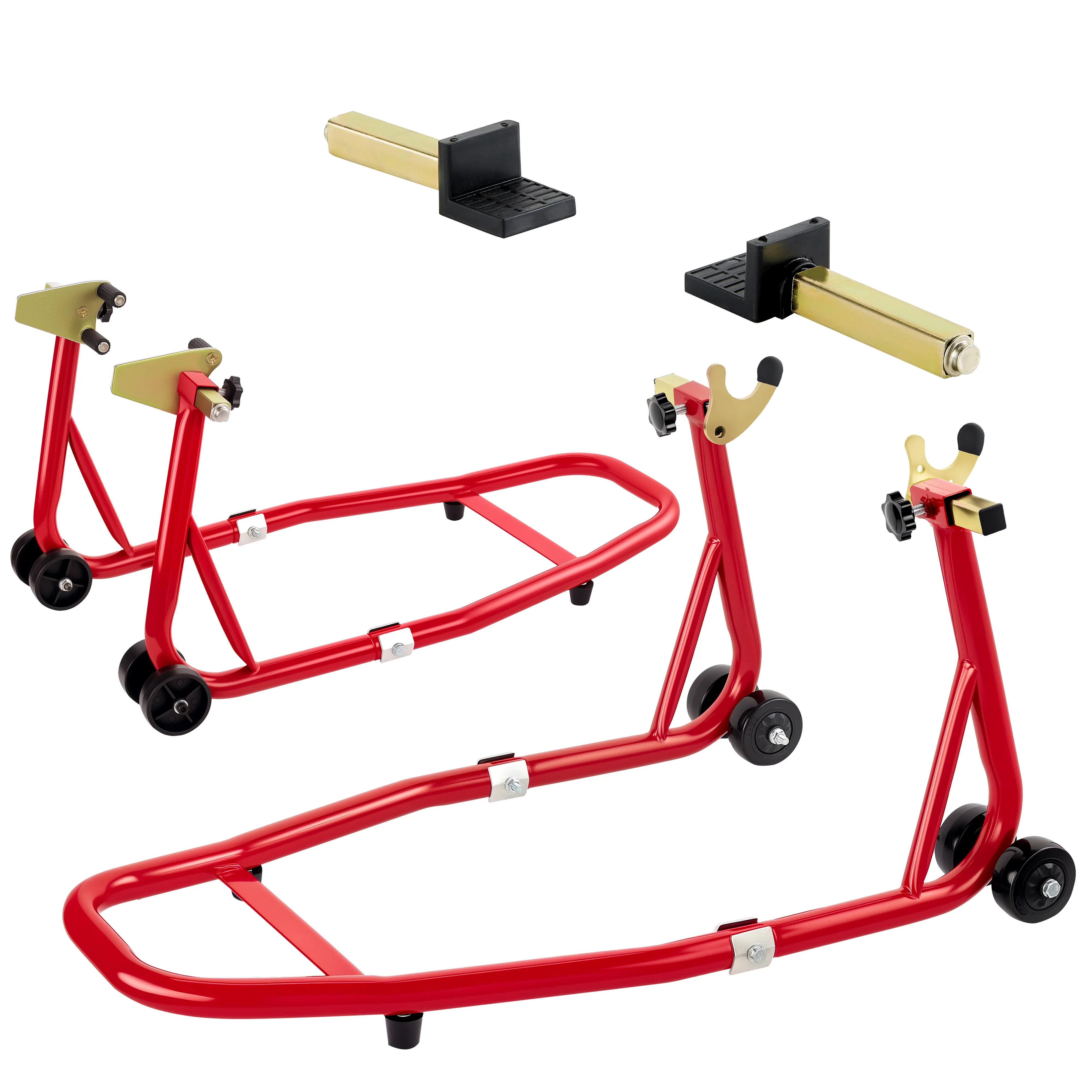 Universal Motorcycle lifting Stands, 900 Lbs Capacity Front & Rear Wheels Lift with U+L Adjustable Swingarm Spool, Heavy Duty lifting Stands fit for diversity of BMW, Suzuki, Yamaha, Honda, Kawasaki
