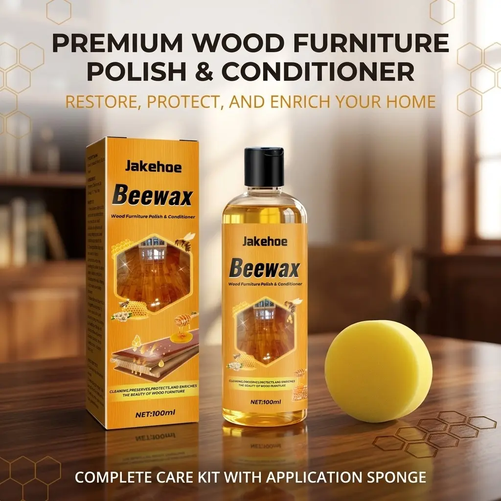 Beeswax Wood Floor Cleaner & Polish, Deep Cleans & Removes Stains, Restores Natural Shine, Fast-Drying & No Residue, Revives Dull Wood, Helps Minimize Minor Surface Scratches on Light Wood, Safe for Hardwood Floors, Wooden Furniture, Laminate & Tile