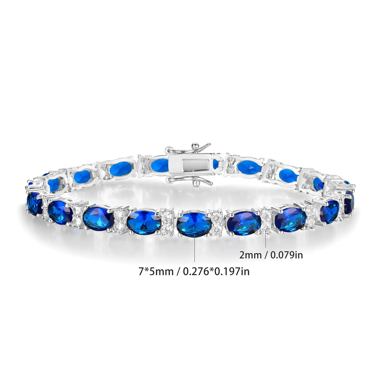 White gold and blue bracelet
