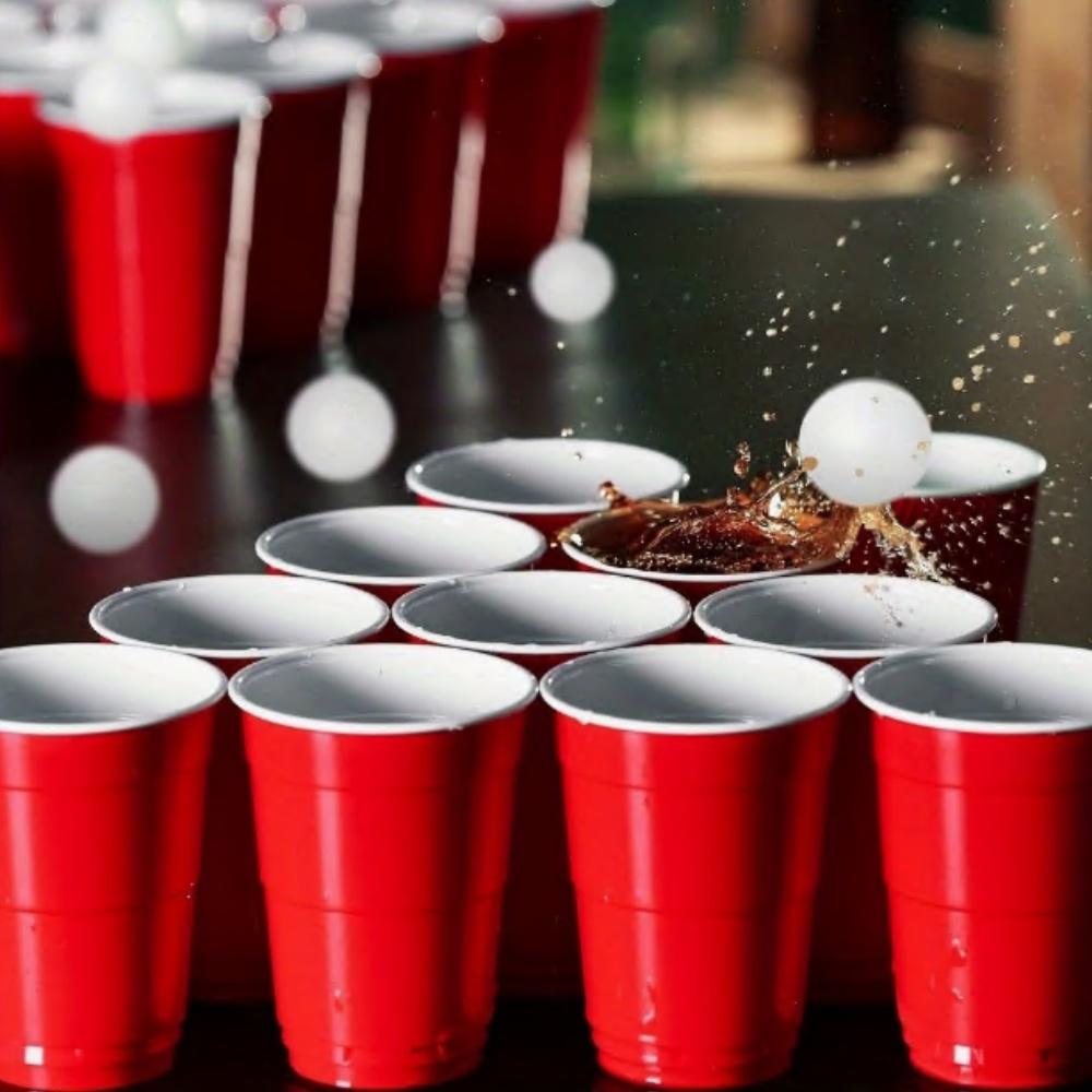 50pcs Fun Beer Ping Pong Balls, Plastic Balls, 40MM Ping Pong Balls, for Arts and Craft, Carnival Pool Games, Party Decoration Pet Toy Family Gatherings