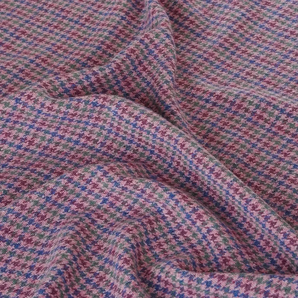 Italian Pure Wool Plaid Fabric, 59 Inches Wide, Classic Check Pattern, Ideal for Fashion Jackets, Pants, Dresses, Handmade & Home Decor