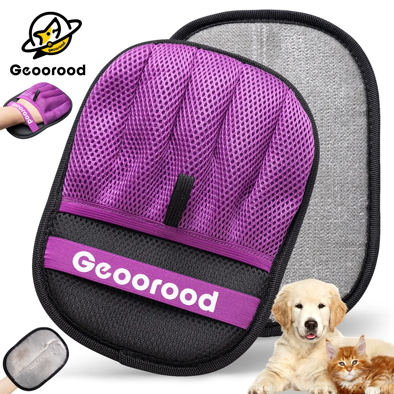 【Geoorood】Pet Hair Removal Glove for Cats & Dogs, Upgraded Five-Finger Electrostatic Pet Hair Glove, Reusable Magic Brush Pet Hair Remover Tool for Laundry, Couch, Carpet, Car Seat #DealsforYouDays #SummerWins
