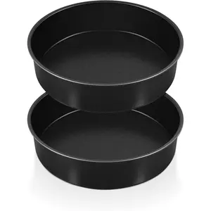 Non-stick Cake Pan Set of 2, 8 Inch Round Baking Cake Pans Tins for Tier Smash Cakes,  & Solid, Stainless Steel Core & Leak-Proof, 2 count