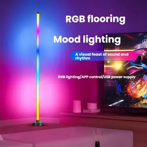 Smart Rgbicw LED Corner Floor Lamp, 16 Million DIY Colors, 68+ Scenes, Music Sync, APP & Remote Control, Ambiance Light for Home Decor