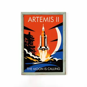 Artemis II Space Launch Unframe Poster - Giclée Fine Art Print - NASA Moon Mission Rocket Decor