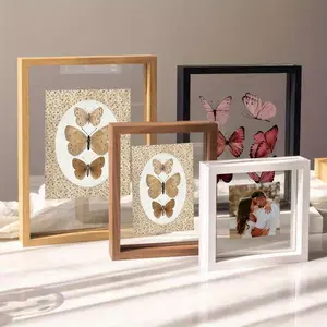 Double-sided transparent table photo frame, suitable for holding photos, plant specimens, paintings, etc