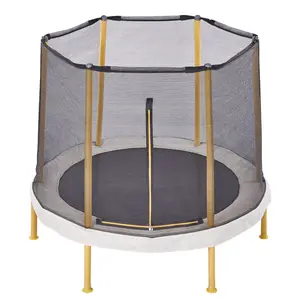 212 MAIN 60-Inch Round Heavy Duty Trampoline with Galvanized Steel Frame, Safety Pad, and Enclosure – Indoor/Outdoor Sports & Fitness Equipment for Fun Play