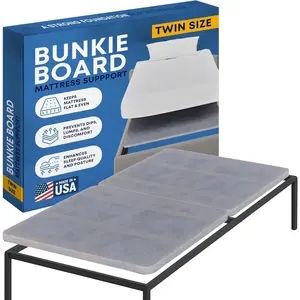 Premium 38mm Split Wood Bunkie Board Twin Size Bed - 2-Piece Under Mattress Support Board, Fully Assembled, Fabric Ventilation Cover - Replaces Wooden Slats or Box Spring for Bed Frames