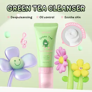 Green Tea Face Wash 80g ， Matcha Antioxidant Cleanser with Amino Acid ， Gentle Deep Pore Cleansing for Oily Acne-Prone Skin ， Sebum Control & Hydrating ， Travel Size Portable