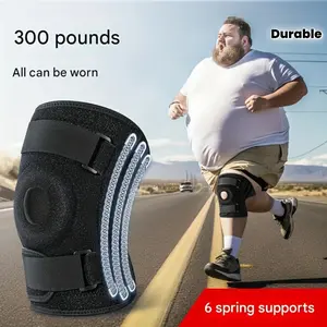 300 lb Extra Large Knee Brace - 6 Spring Supports, Breathable Fabric and Silicone Design, Suitable for, Jumping, Hiking - All-Season Knee Support, Fits Superheavy Individuals, Hiking Gear, Secure Buckle Closure, Durable Knee Support fitness thumb Vintage