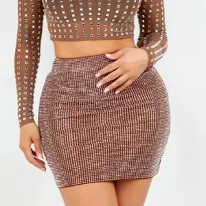 Isma Women's Black Skirt with Embellishments