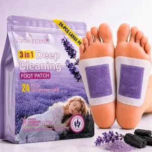 Natural Detox Foot Pads (24 Pcs / 12 Pairs) - Deep Cleansing Ginger, Bamboo & Lavender Patches for Toxin Removal, Stress Relief & Better Sleep | Mother's Day Gift, Summer Vibes