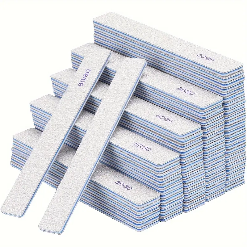 50 Pieces 100/100 (optional 80/80, 100/180) Gravel Nail File, Acrylic Nail Sandpaper Board, Professional Nail Art Tools, Suitable For Home And Salon, Durable, Double-sided Manicure Fragrance