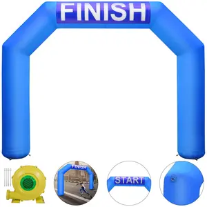 Father's Day Gift VEVOR Inflatable Arch, 15ft Hexagon Inflatable Arch, with Blower Inflatable Archway for Race Outdoor Advertising Commerce, Blue