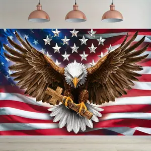 Patriotic Independence Day Backdrop USA Celebration Photography Background, Premium Polyester Tapestry Wall Hanging For Party Decoration, Holiday Gathering, Family Event, Home Room Decor Supplies