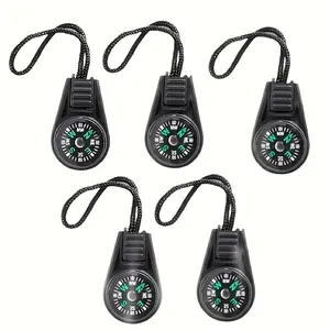 5/9pcs Mini Survival Compass, Accurate North, Multi-Colored, Cute, Waterproof, Essential Outdoor Adventure And Exploration Tool with Lanyard, Wilderness Survival, Travel Essential, No Batteries Or Magnesium Rods