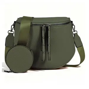 CHERUBEL Women's Crossbody & Shoulder Bag Item Portable Large-Capacity Waterproof Leather Pouch with Adjustable Strap Ideal for Outings Travel and Gatherings Compact Cosmetic Bag Perfect Gift,Shopping & Daily Use