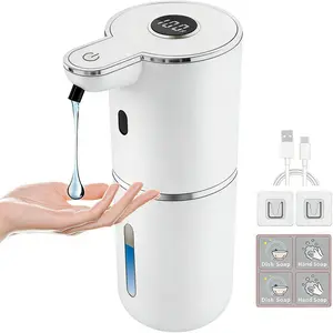 Touchless Automatic Liquid Soap Dispenser, USBRechargeable, 6-Level Adjustable Volume Control,12.8oz/380ml, Wall Mount for Kitchen Bathroom, LiquidDispenser Stickers (White)