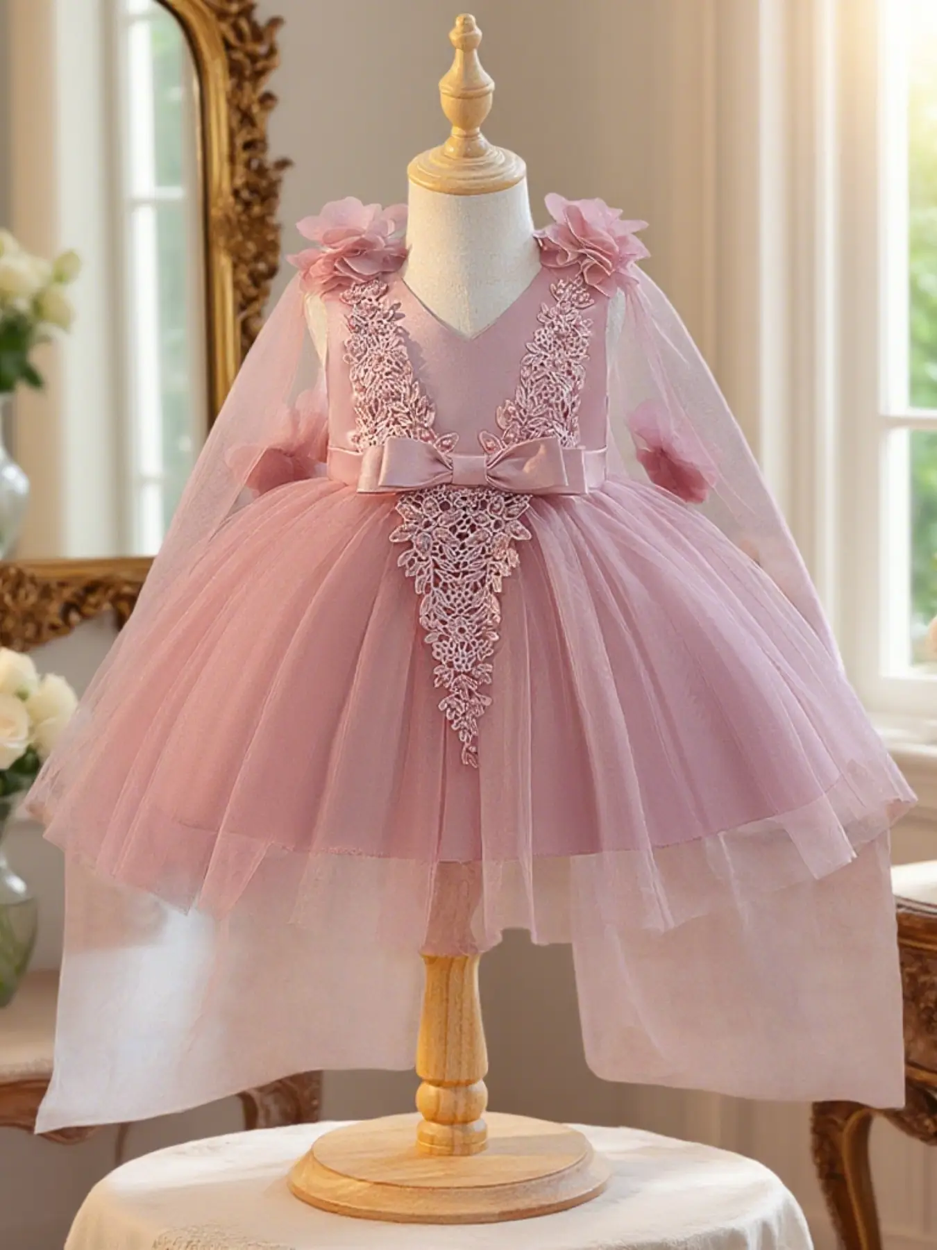 Embroidered dress skirt baby girl new style popular dress skirt suitable for baby girl birthday gift baptism