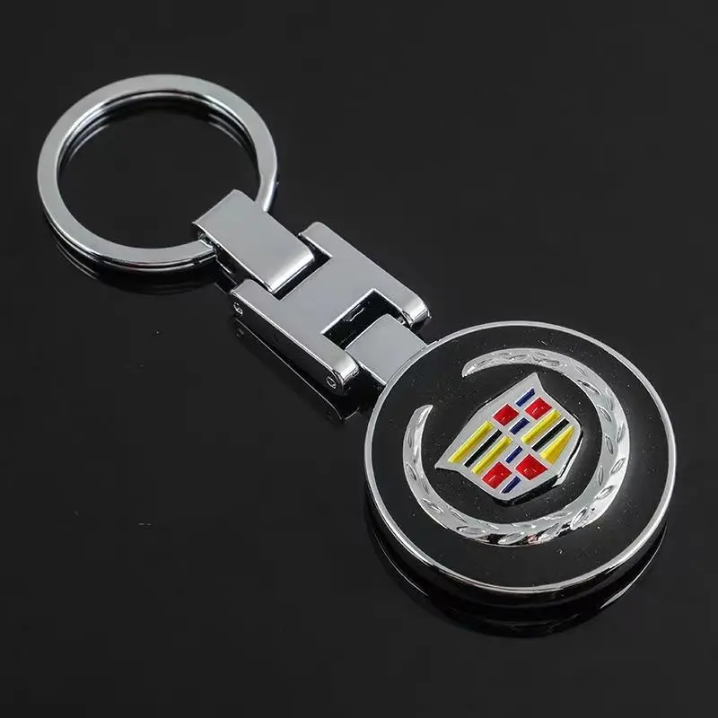 Metal H Shape Car Logo Keyring Key Chain Pendant Car Logo Keychains for Cadillac Ats Bls Ct4 Ct5 Ct6 Cts Escalade Ext Slr Srx Sts Xt4 Xt5 Xt6 Xts Keychain Car Key Chains