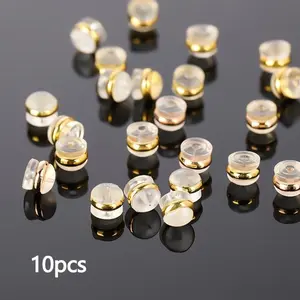 10pcs Earring Backs, Silicone Earring Backs For Studs/Droopy Ears, Locking Secure Earring Backs For Heavy Earring, No-Irritate Hypoallergenice Soft Clear Earring Backs