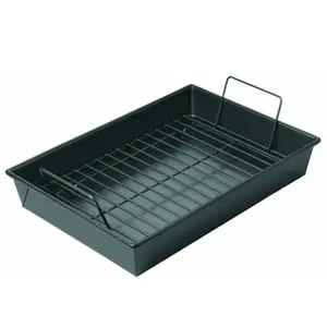 Professional Roast Broil with Rack for Perfectly Cooked Meats Steel Utensils