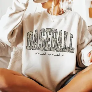 Camo Baseball Mama Sweatshirt T-Shirt, Camouflage Baseball Mama Shirt, Game Day Crew Neck For Women, Baseball Mom Gift
