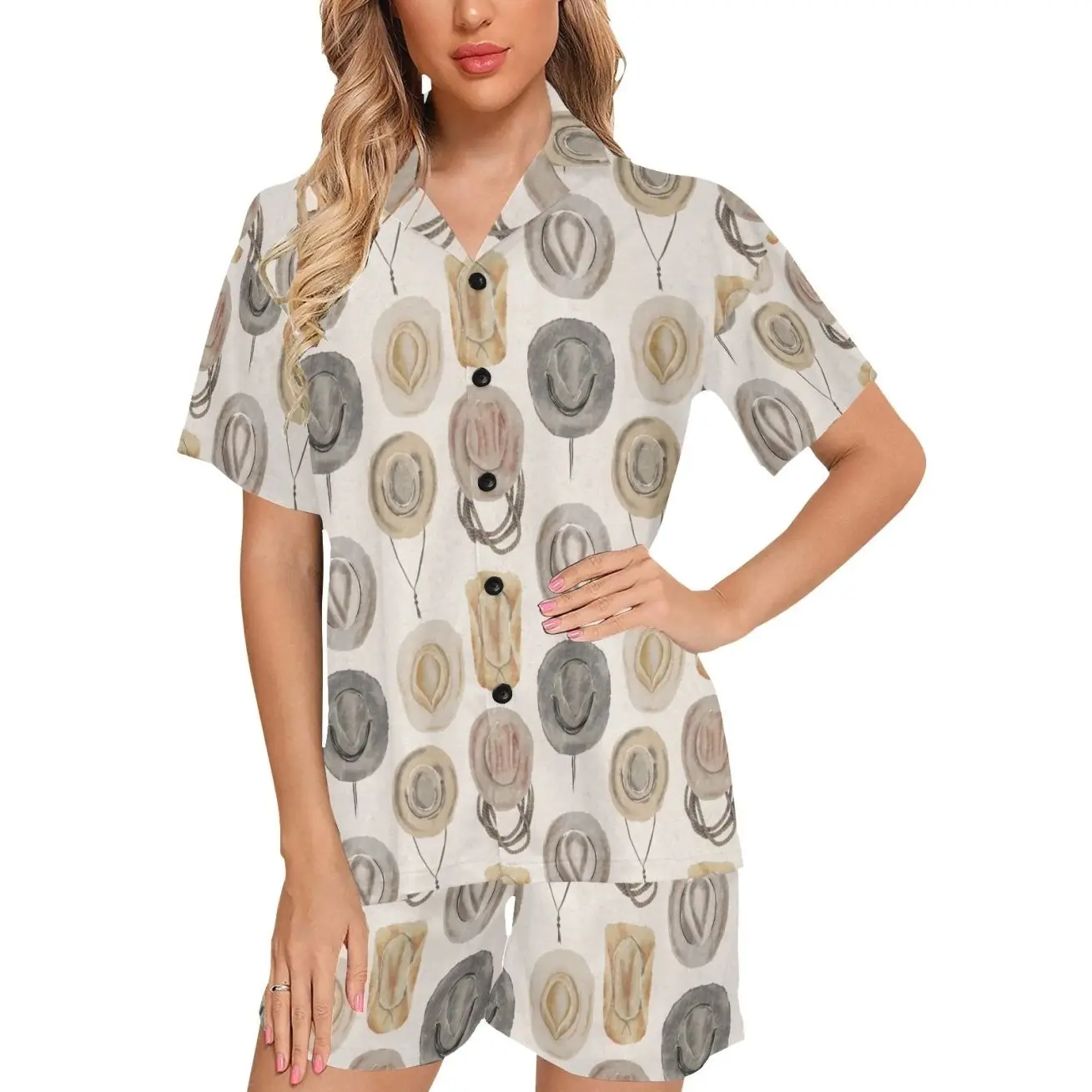 Baha Ranch Vintage Cowboy Hat Women's Western Pajama Set
