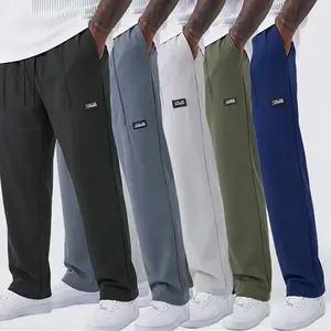 Pack of 5 unisex fashion casual pants for all seasons—lightweight, breathable straight-leg trousers with an elastic waistband, suitable for running, golf, commuting, and more.