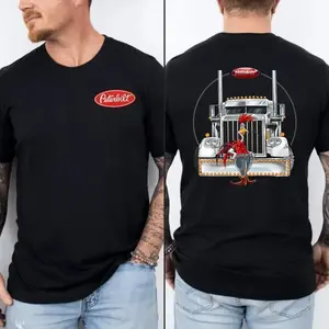 Peterbilt Truck T-Shirt – Semi Truck and Rooster Graphic, Perfect Gift for Truck Drivers and Trucking Fans, Men's Cotton Tee