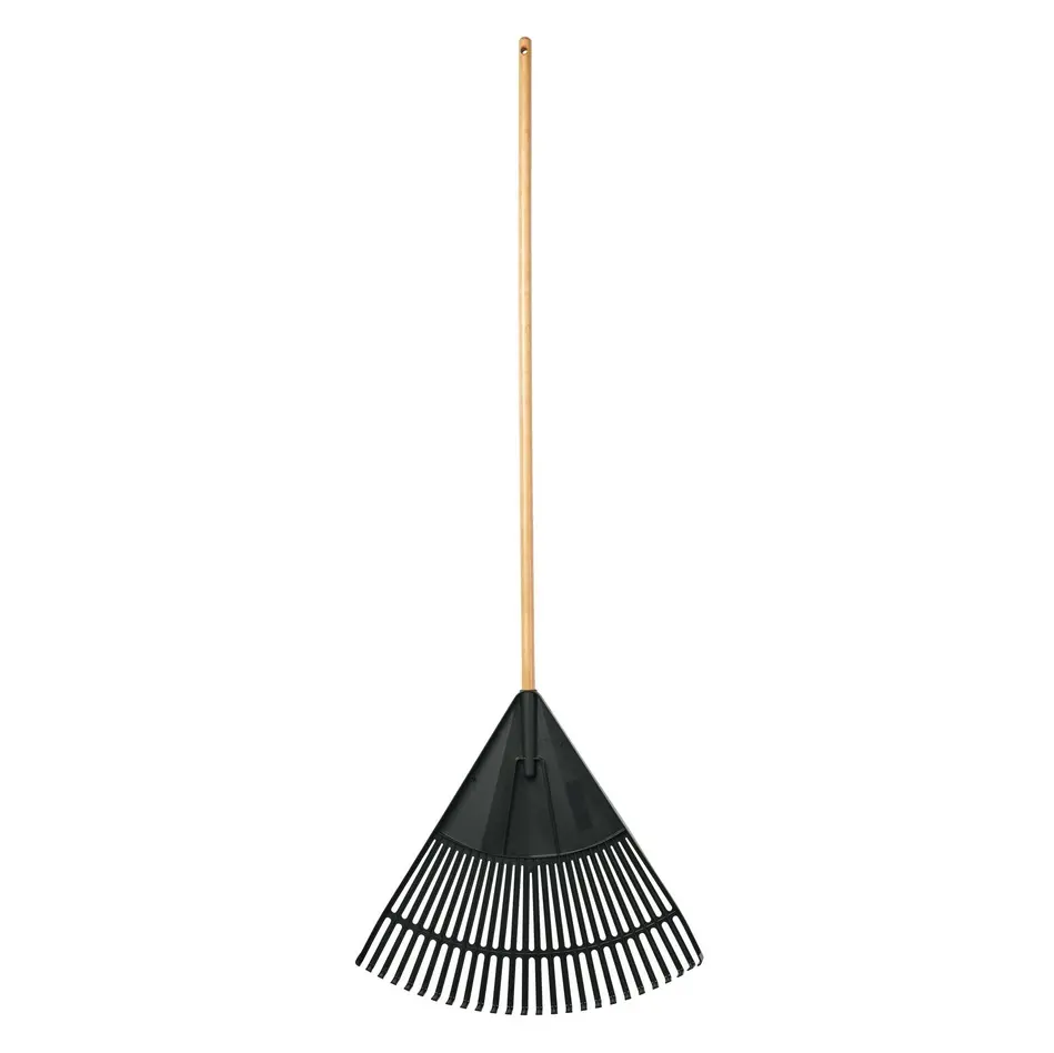 24-inch Wood and Poly Leaf Rake with Versatile Design and Versatile Use