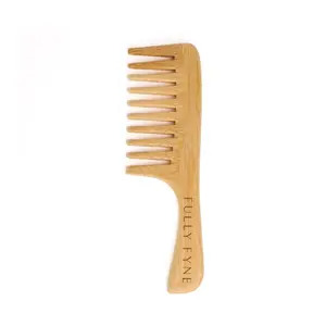Fully Fyne Bamboo Wide-Tooth Comb For Fine/ThinHair