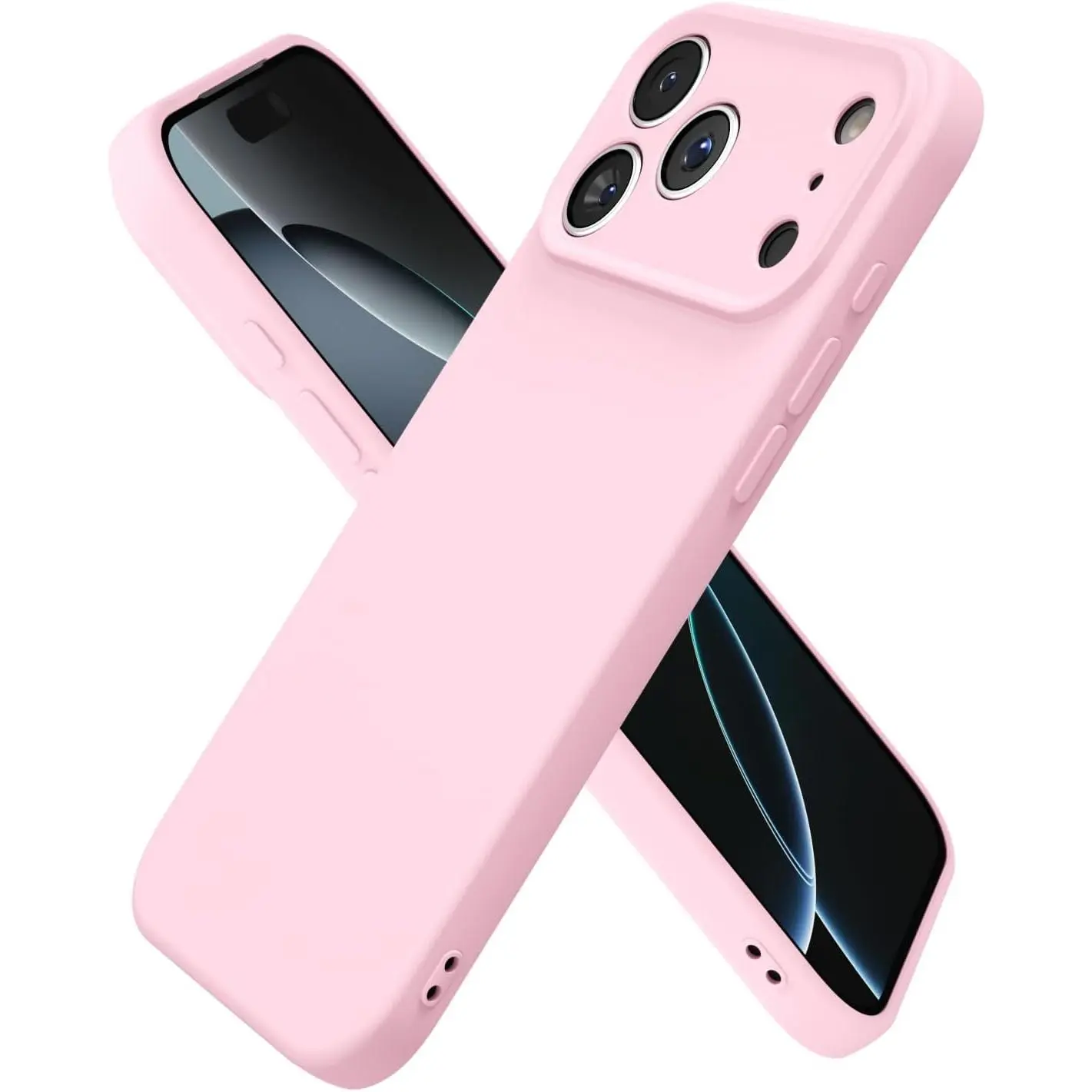 Phone Cases for iPhone 17,16,15,14 Plus,13 Pro Max Case Silicone, Ultra Slim Thin Phone Case, Plain Solid Color Minimalist Aesthetic Cute Girly Design, Soft Rubber Gel TPU with Camera Cover for iPhone 17 Pro Max
