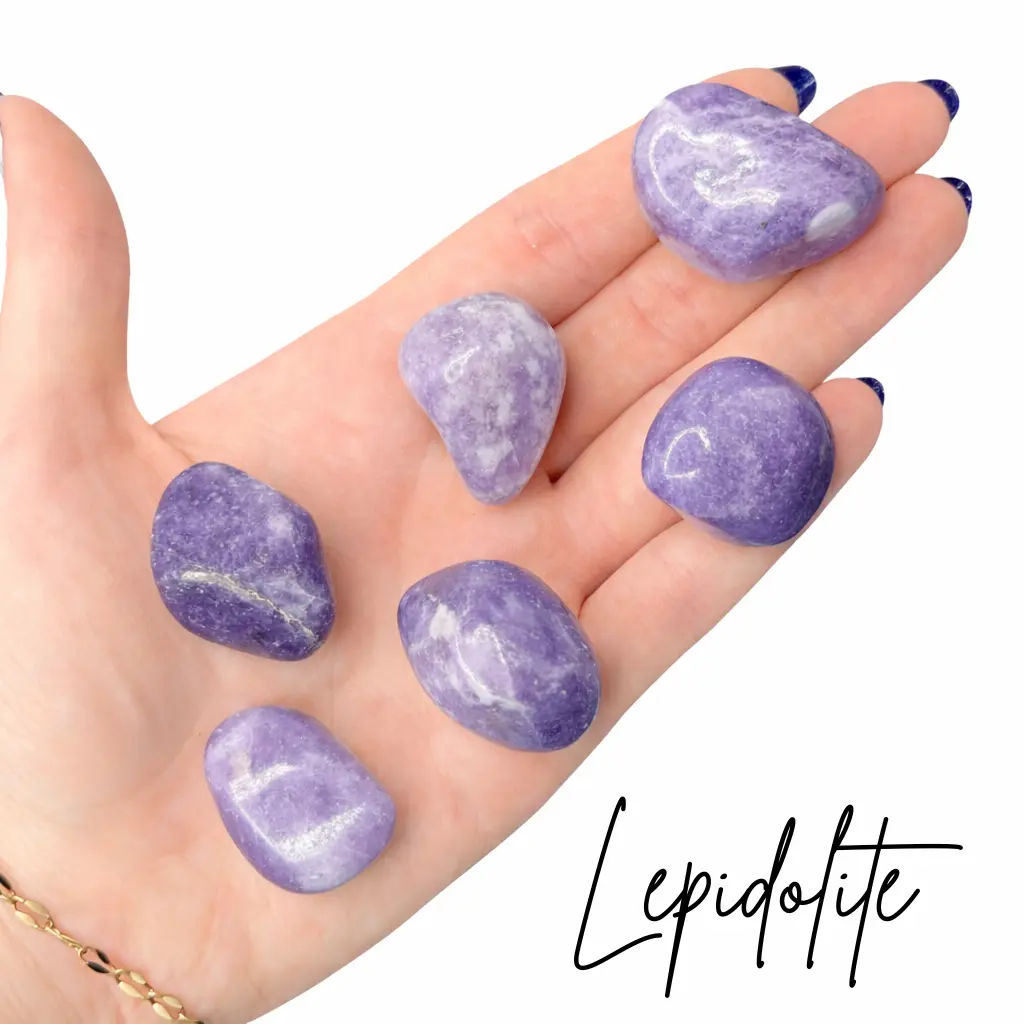 Lepidolite Tumbled Stone, Light Lepidolite Tumble, Pocket Lepidolite Stone, Tumbled Lepidolite