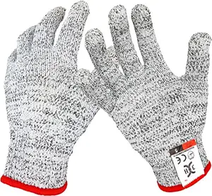 J H Cut Resistant Gloves - High Performance Cut Level 5, Food Grade Cut Gloves, 1 Pair