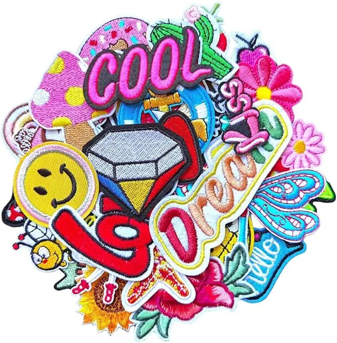 Assorted Styles Cute Small Patches Sewing on/Iron on Embroidered Patches Kids Patches Clothes Dress Hat Pants Shoes Curtain Sewing Decorating DIY Craft Embarrassment Applique Patches