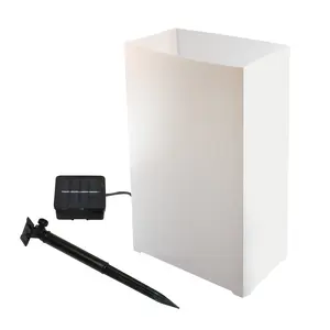 LumaBase Solar Luminaria Kit - 6 Count Outdoor Landscape Lights with LED Warm White Glow Durable Plastic Weather-Resistant Lanterns for Walkways & Entryways