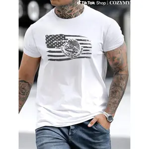 Mexican American Flag T-Shirt - Crew Neck, Regular Fit, Casual Style, Lightweight, Machine Washable - Classic Crewneck Menswear